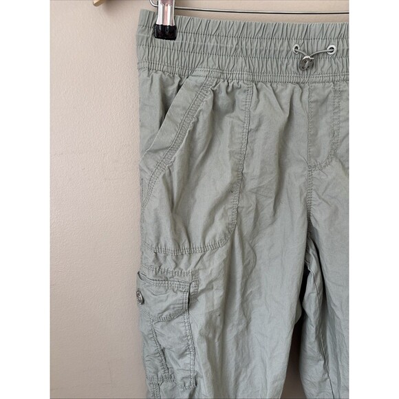 Calvin Klein Women’s Sz S Green Cargo Pants Performance Drawstring Elastic Waist - Picture 3 of 7